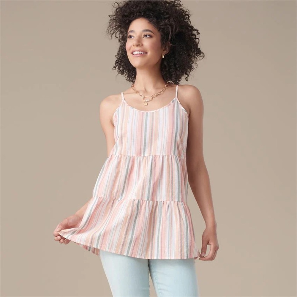 Coco+Carmen striped ruffle tank